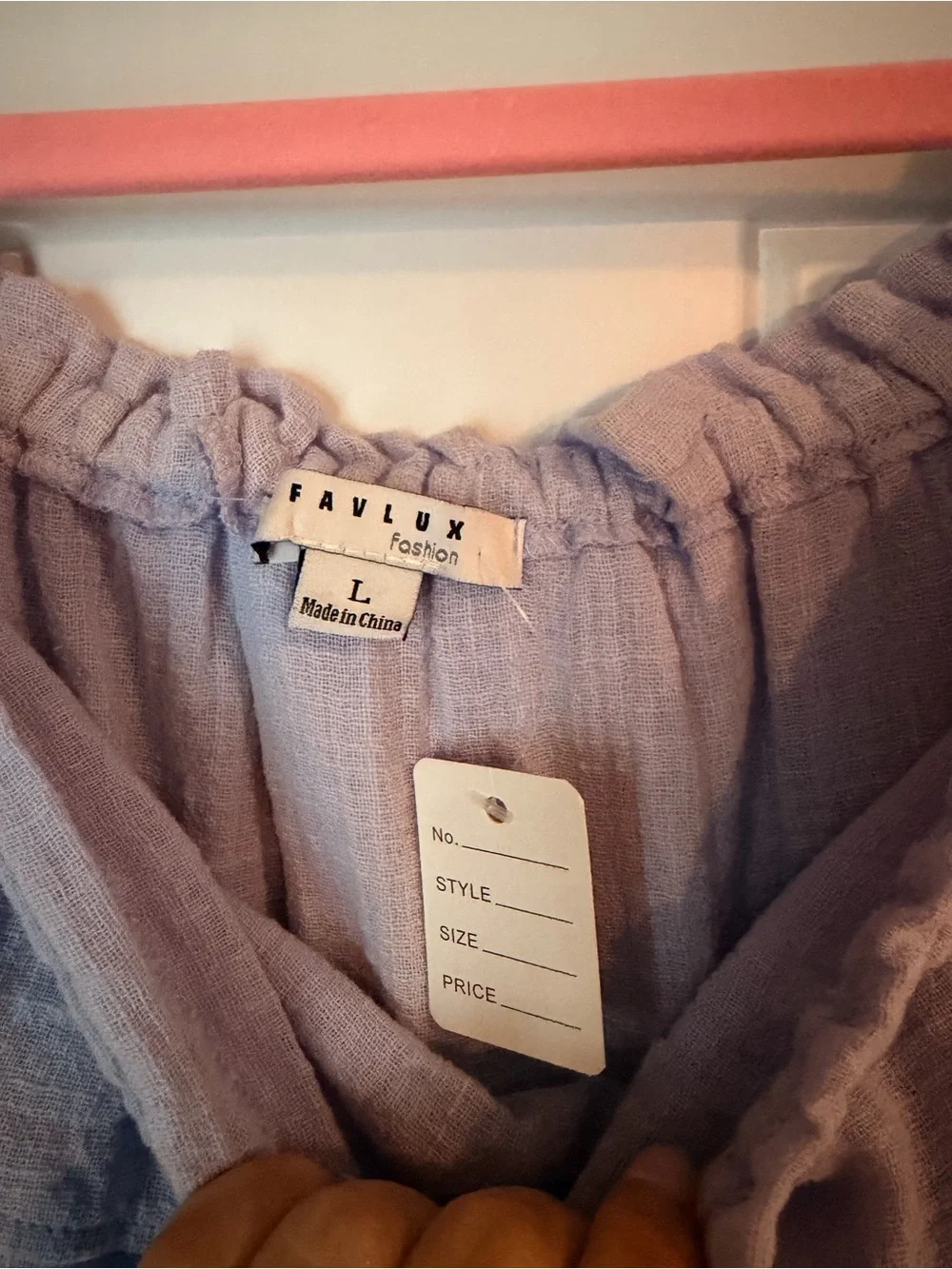 FAVLUX Lavender Off-Shoulder Ruffle Top - Picture 4 of 5